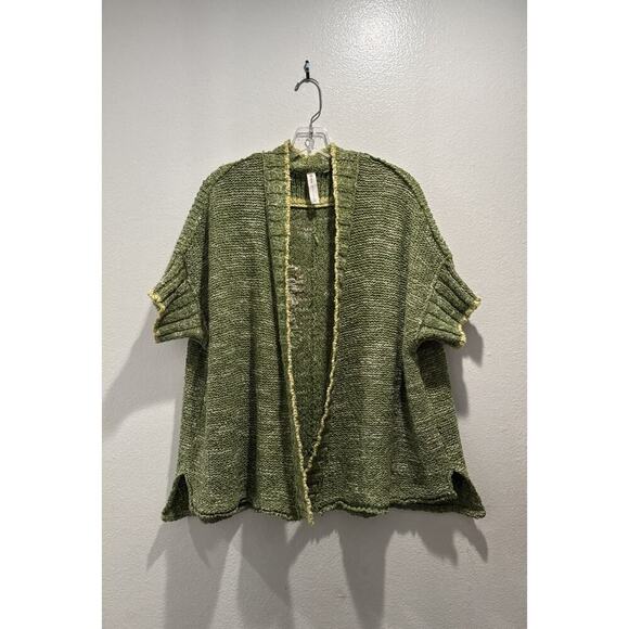 Daily Practice Size M L Palm Frond Wrap Cardigan Sweater Anthropologie Boho Knit - Picture 2 of 9